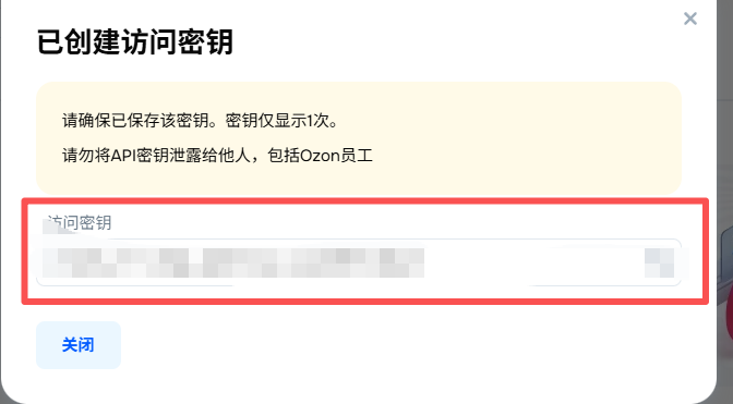 复制 API Key
